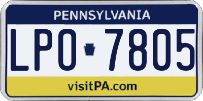 PA license plate LPO7805