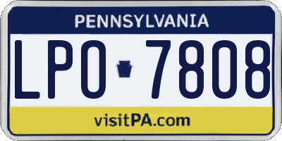 PA license plate LPO7808