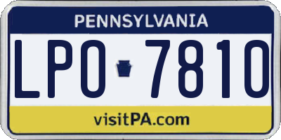 PA license plate LPO7810