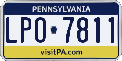 PA license plate LPO7811