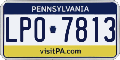 PA license plate LPO7813