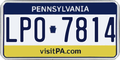 PA license plate LPO7814