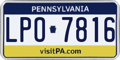 PA license plate LPO7816