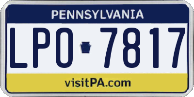 PA license plate LPO7817