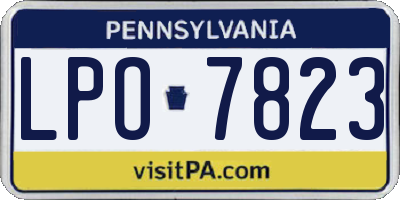 PA license plate LPO7823