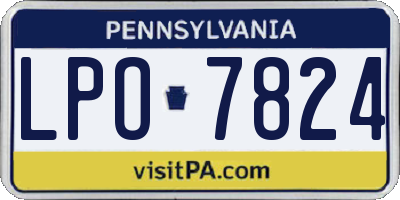 PA license plate LPO7824