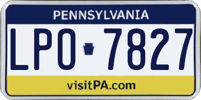 PA license plate LPO7827