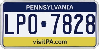 PA license plate LPO7828