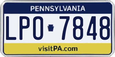 PA license plate LPO7848