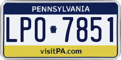 PA license plate LPO7851