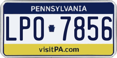 PA license plate LPO7856