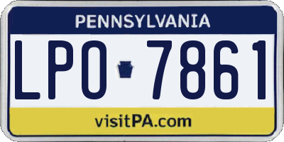 PA license plate LPO7861