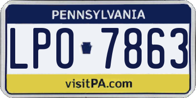 PA license plate LPO7863
