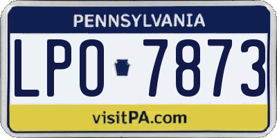 PA license plate LPO7873