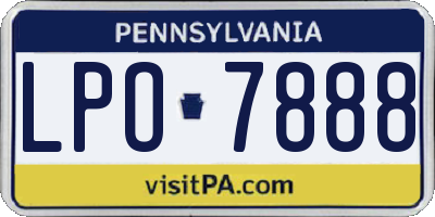 PA license plate LPO7888
