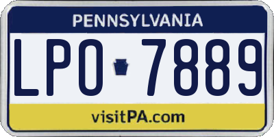 PA license plate LPO7889