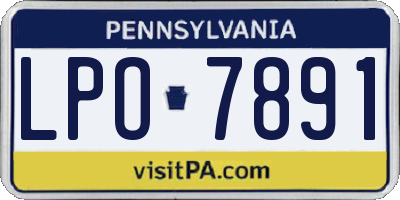 PA license plate LPO7891