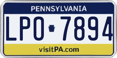 PA license plate LPO7894