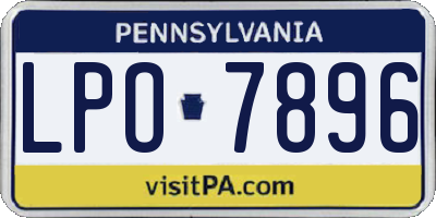 PA license plate LPO7896