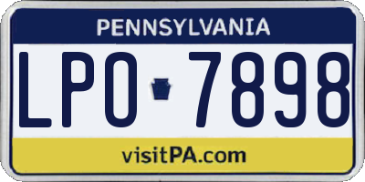 PA license plate LPO7898