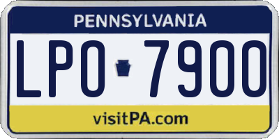 PA license plate LPO7900