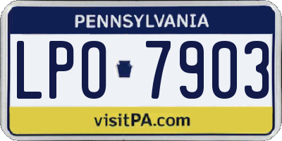 PA license plate LPO7903