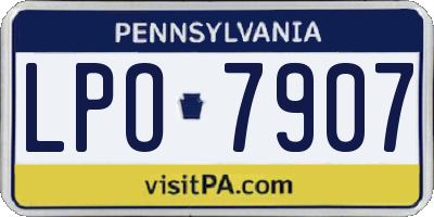 PA license plate LPO7907