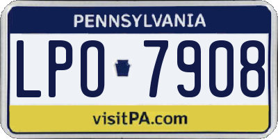 PA license plate LPO7908