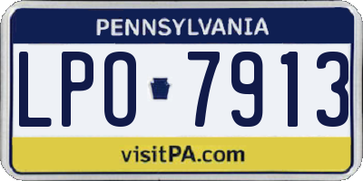 PA license plate LPO7913