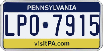 PA license plate LPO7915