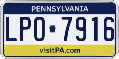 PA license plate LPO7916