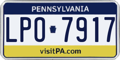 PA license plate LPO7917