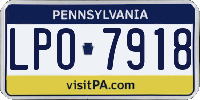 PA license plate LPO7918
