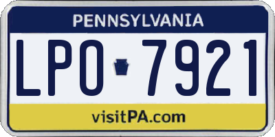 PA license plate LPO7921