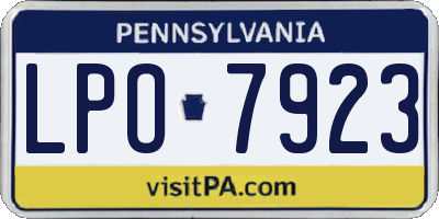 PA license plate LPO7923
