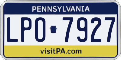 PA license plate LPO7927