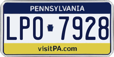 PA license plate LPO7928