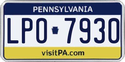 PA license plate LPO7930