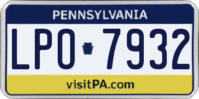 PA license plate LPO7932