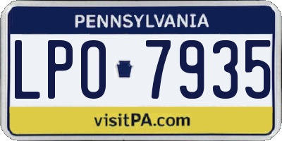 PA license plate LPO7935