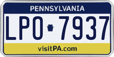 PA license plate LPO7937