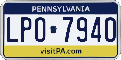 PA license plate LPO7940