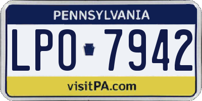 PA license plate LPO7942