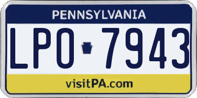 PA license plate LPO7943