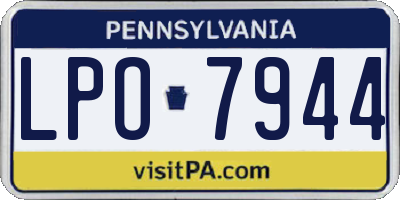 PA license plate LPO7944
