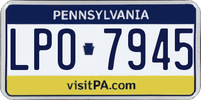 PA license plate LPO7945