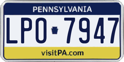 PA license plate LPO7947