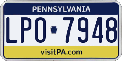 PA license plate LPO7948