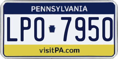 PA license plate LPO7950