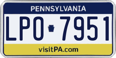 PA license plate LPO7951